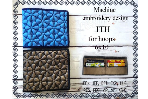 Billfold Machine Embroidery Design for Boutique Apparel